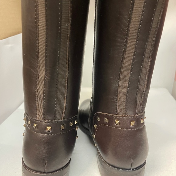 BNIB Marc Fisher Secalm Studded Riding Boots Dk Brown - Picture 5 of 12